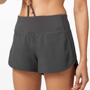 lululemon athletica Charcoal 4” High Waisted Speed Up Shorts